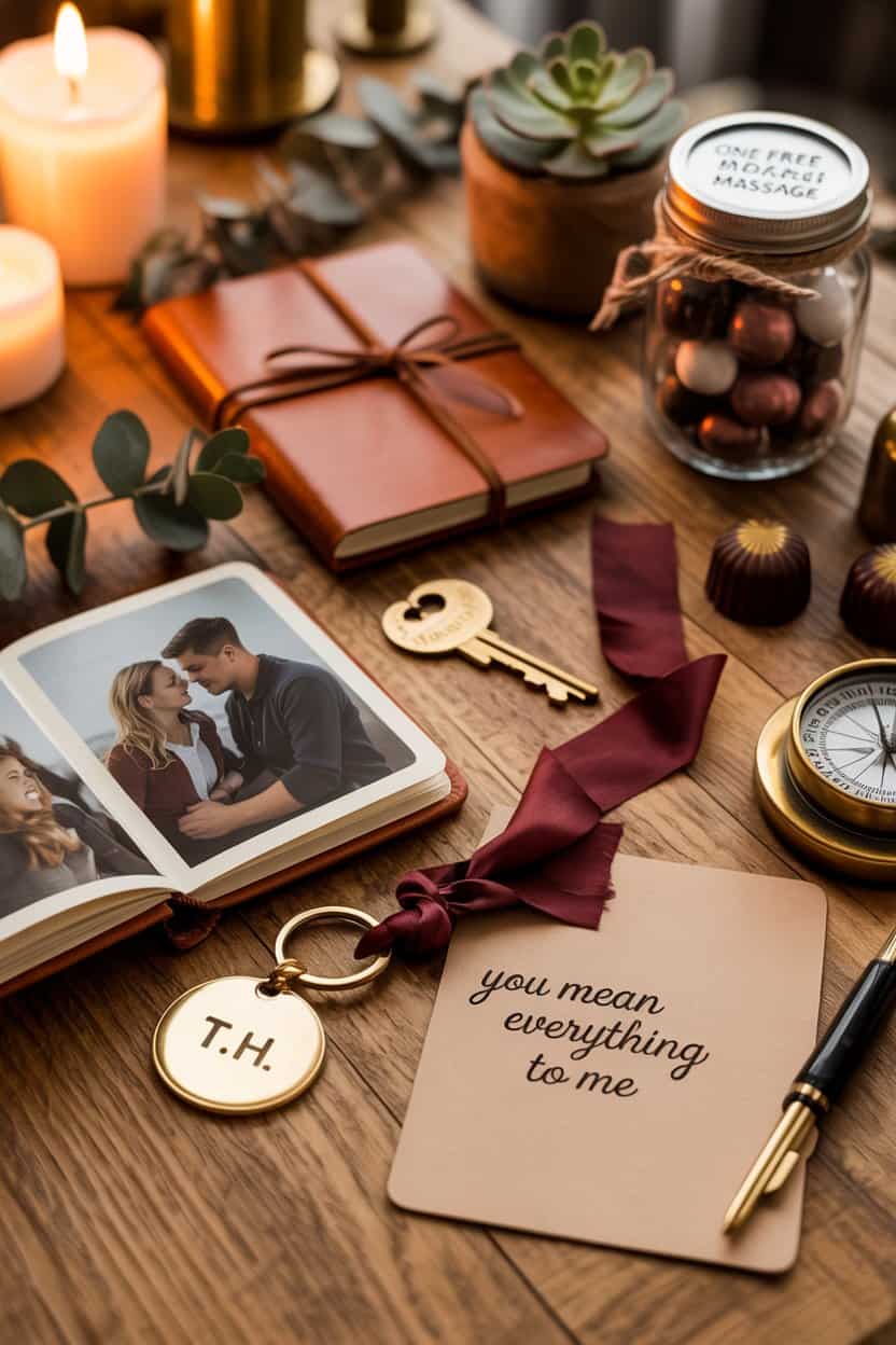 Schlüsselanhänger mit Gravur, Notizbuch und Foto als persönliche Valentinstag Geschenkidee für ihn